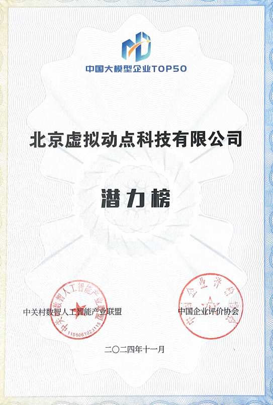 突出重圍！米蘭·虛擬動點動作大模型入選“2024中國大模型TOP50企業潛力榜”